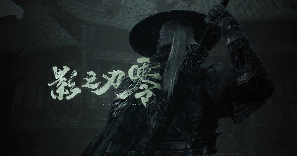 Soul in a dark courtyard with the Phantom Blade Zero title